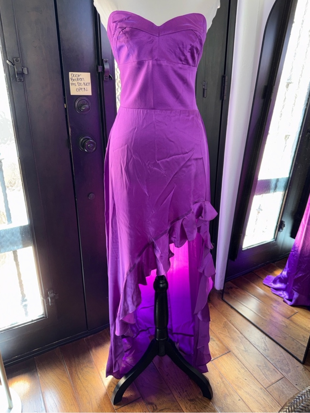 Amanda Uprichard Amalia Silk Gown $338 Sz Large Purple Nwt